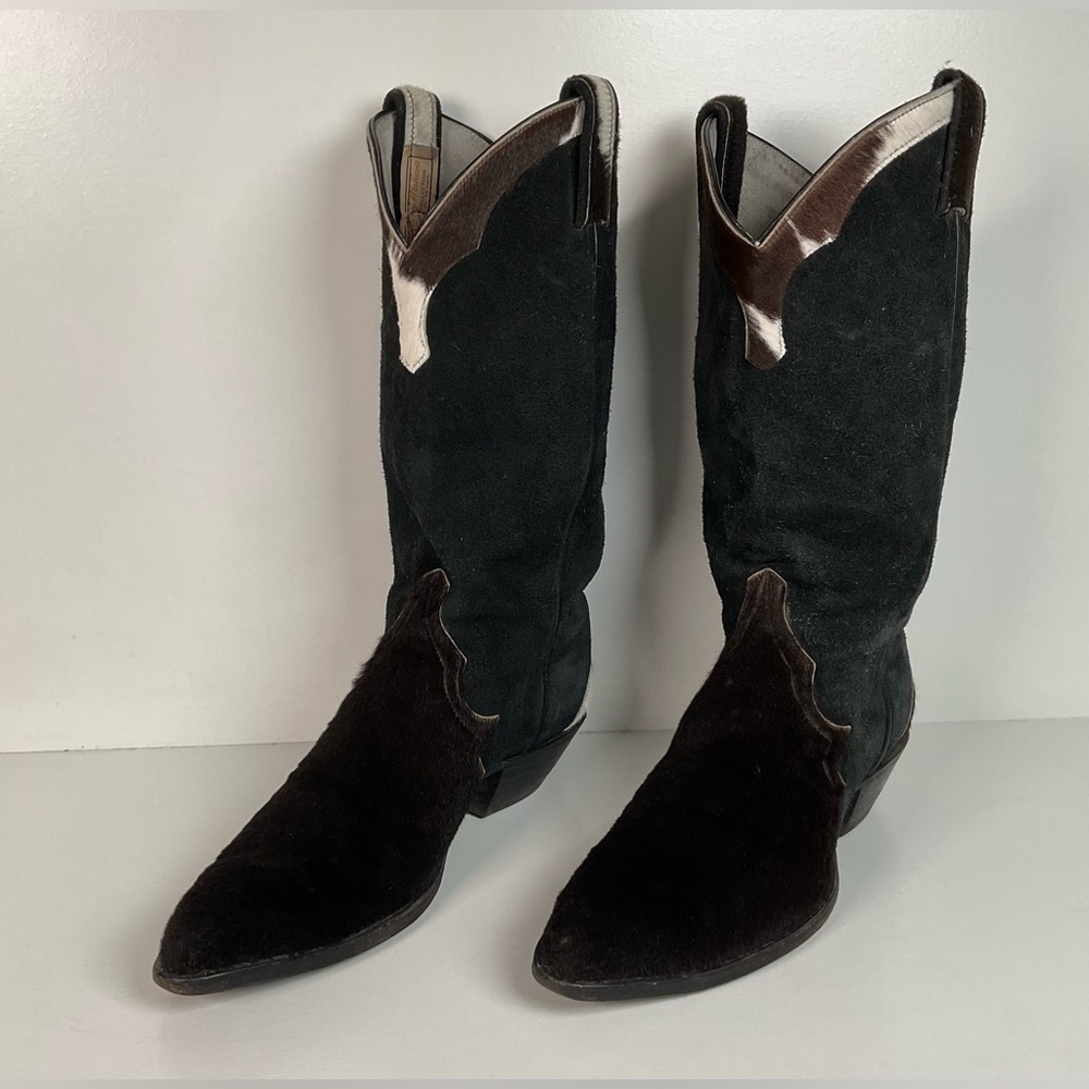Vintage Larry Mahan Cowboy Boots | Pony Hair on Cowhide | Triad | Men’s 9.5 B